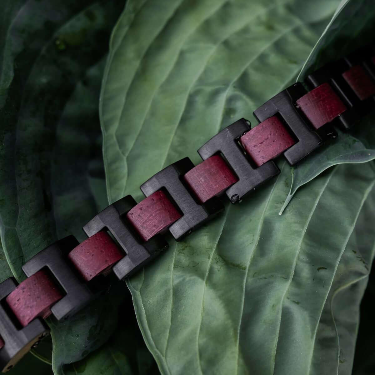 HOLZKERN | Bandlett Armband Capriccio (Amaranthholz / Schwarz)