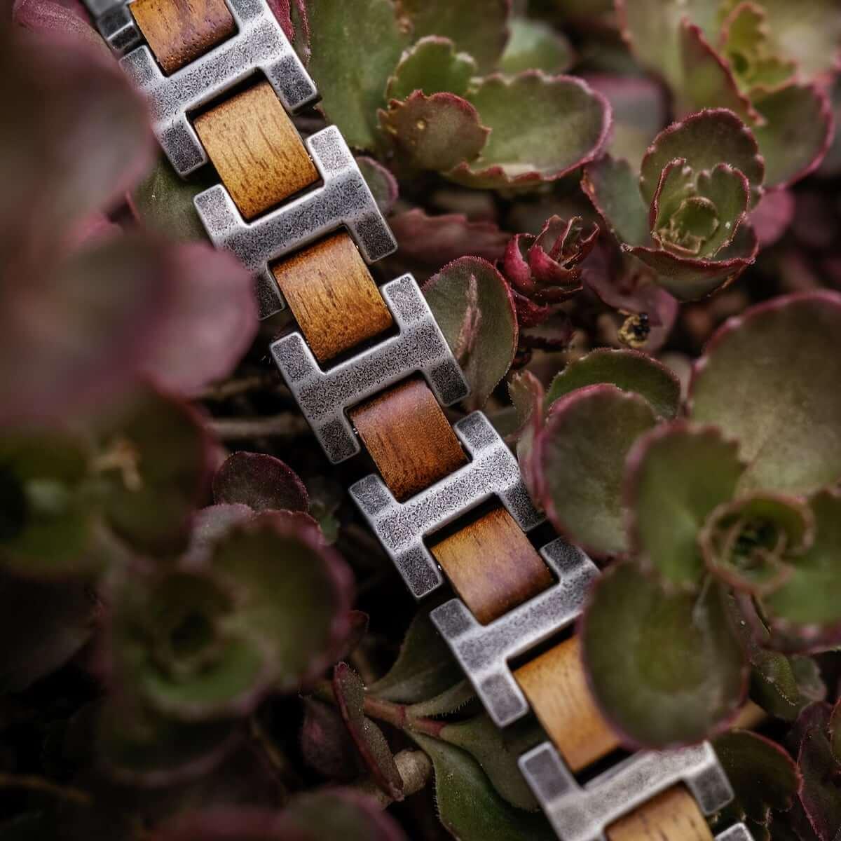 HOLZKERN | Bandlett Armband Capriccio (Koaholz / Antiksilber)