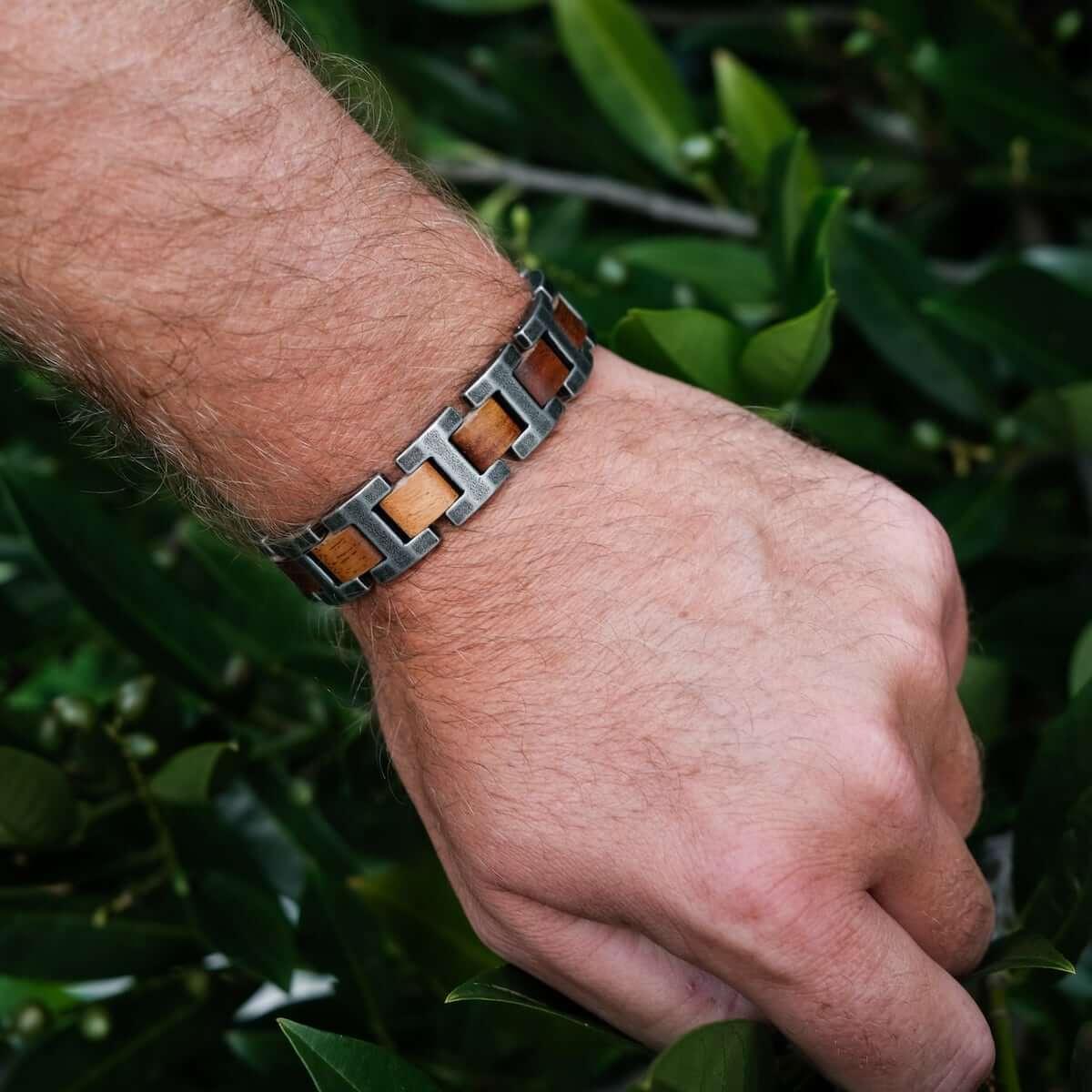 HOLZKERN | Bandlett Armband Capriccio (Koaholz / Antiksilber)
