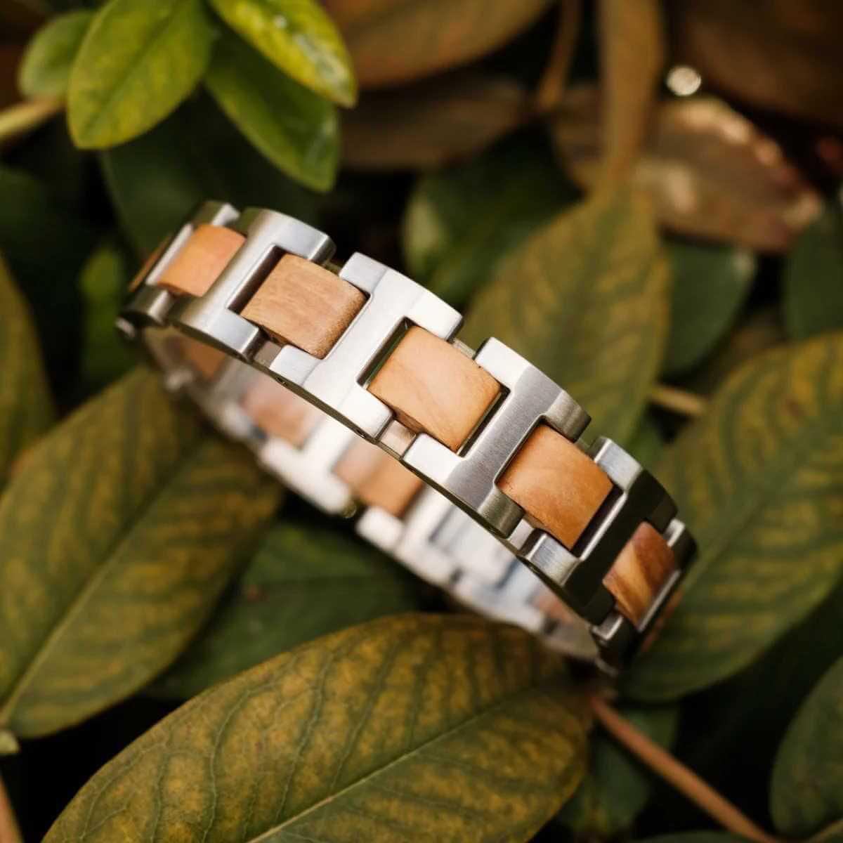 HOLZKERN | Bandlett Armband Capriccio (Olivenholz / Silber)