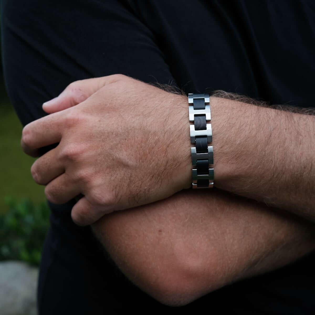 HOLZKERN | Bandlett Armband Capriccio (Ahornholz / Silber)