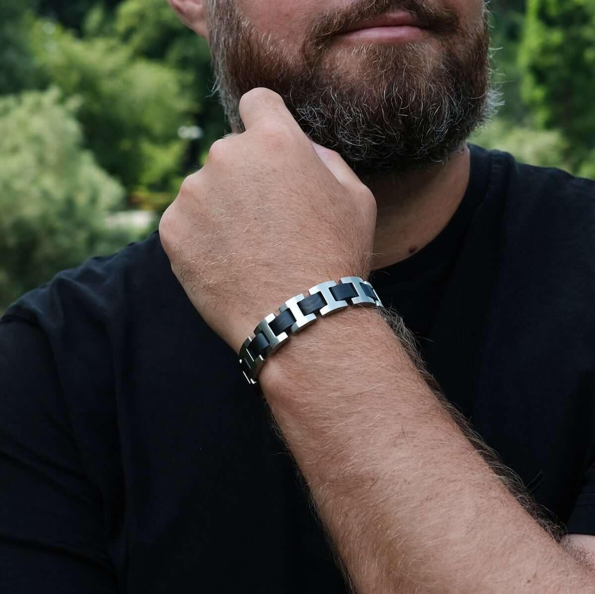 HOLZKERN | Bandlett Armband Capriccio (Ahornholz / Silber)