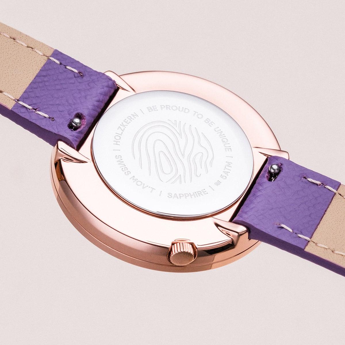 HOLZKERN | Carolline Damen Armbanduhr (Amethyst / Roségold)