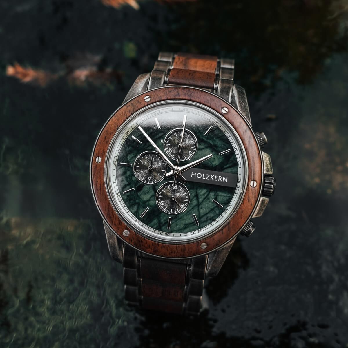 HOLZKERN | Camelot Coel Herren Holzarmbanduhr Chronograph