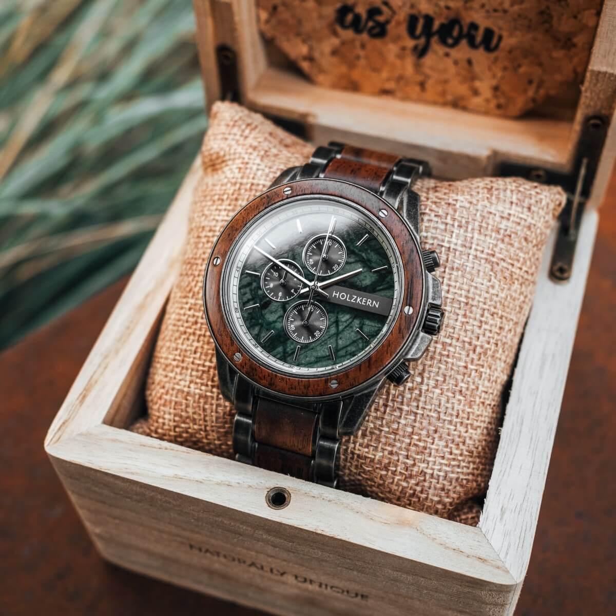 HOLZKERN | Camelot Coel Herren Holzarmbanduhr Chronograph