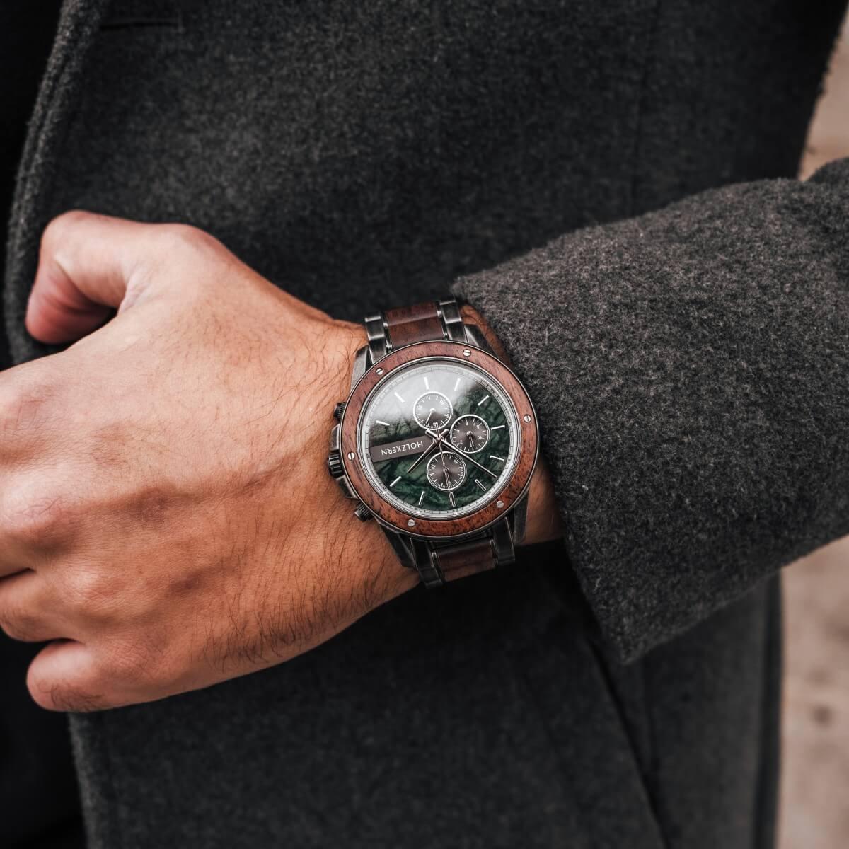 HOLZKERN | Camelot Coel Herren Holzarmbanduhr Chronograph