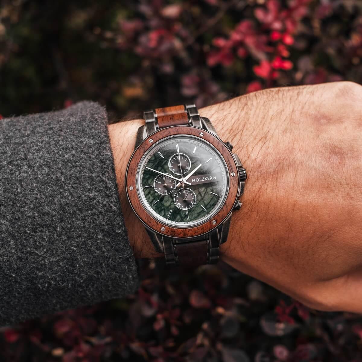 HOLZKERN | Camelot Coel Herren Holzarmbanduhr Chronograph
