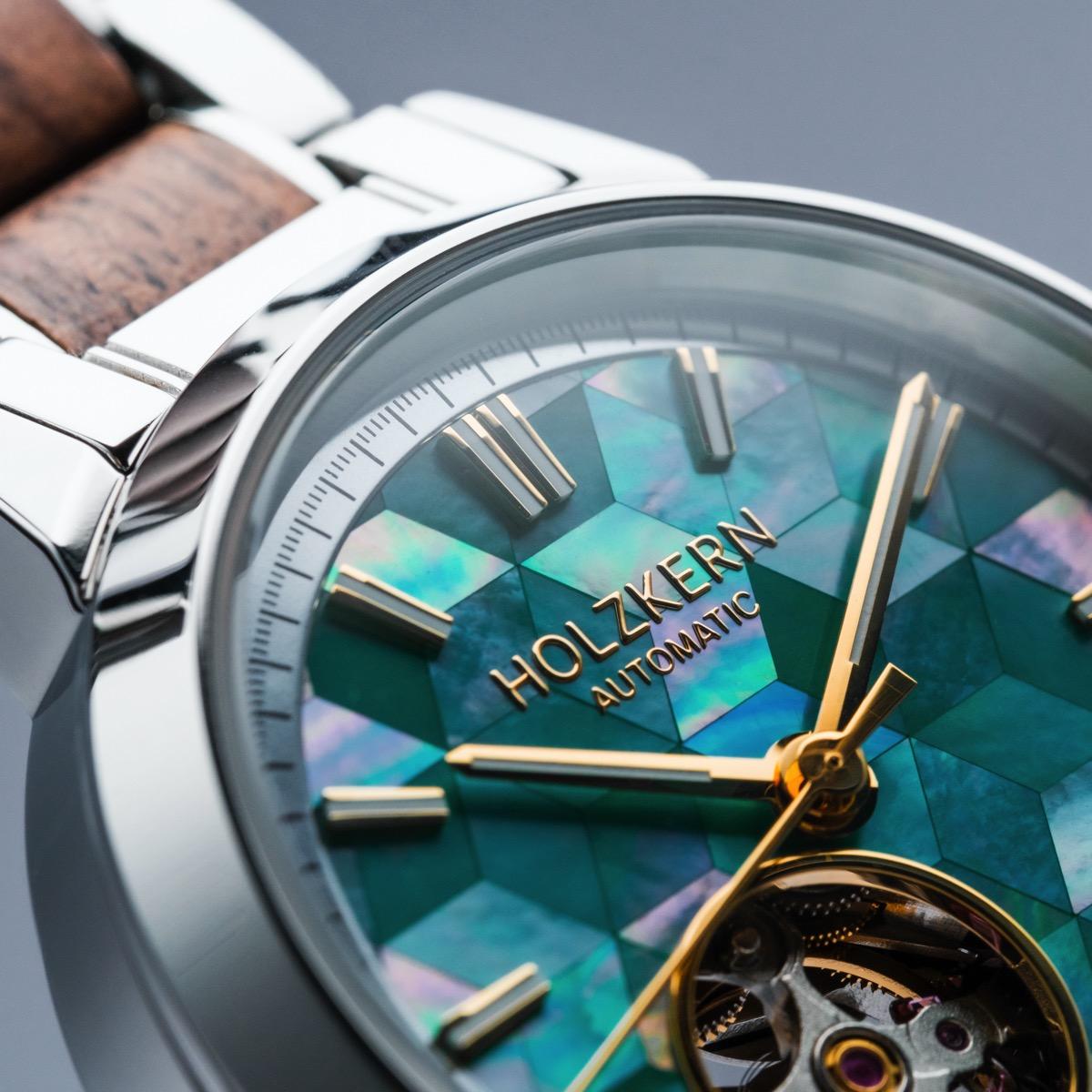 HOLZKERN | Colorburst Kaleidoscopic Damen Automatikarmbanduhr