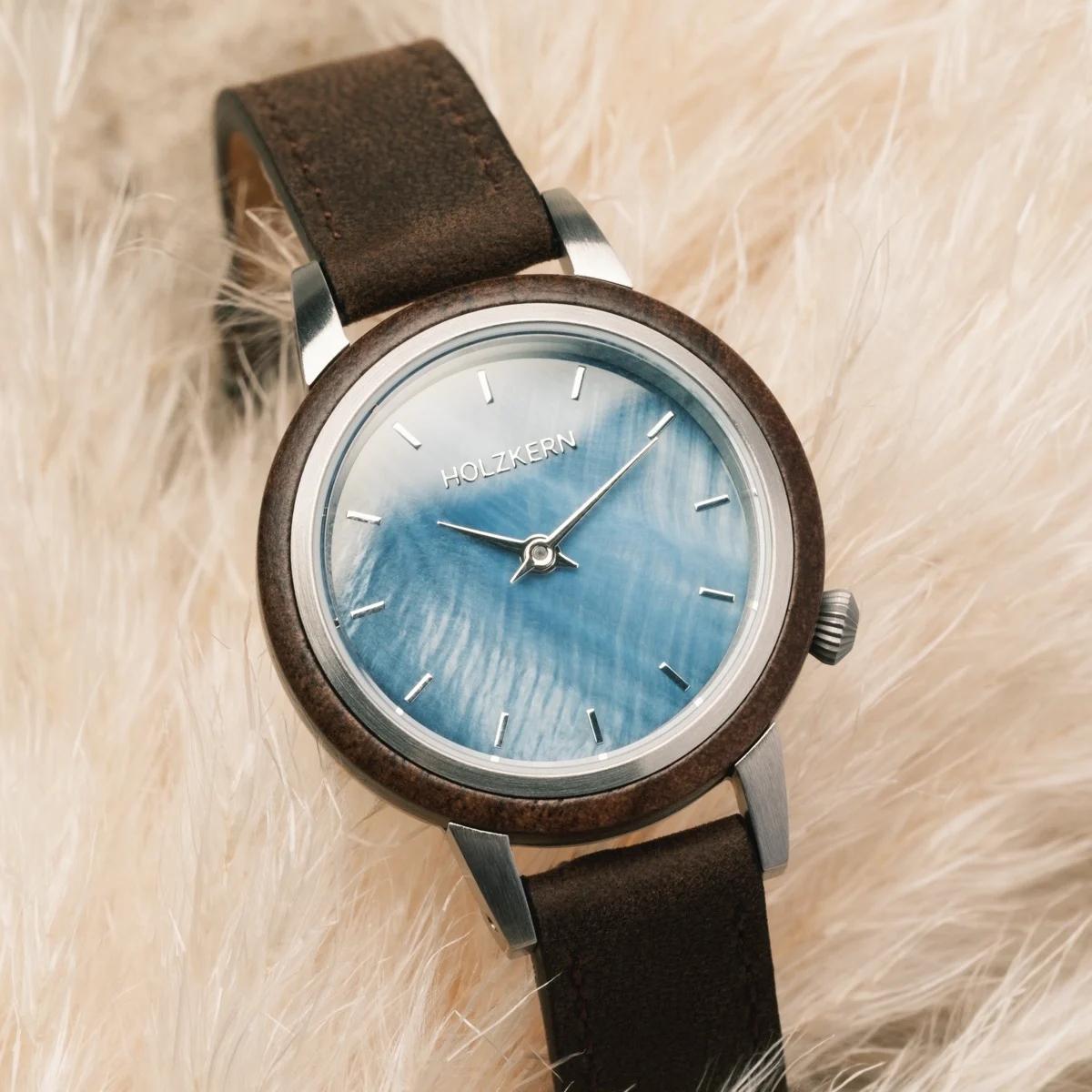 HOLZKERN Cote d´Azur Küsten Damen Holzarmbanduhr