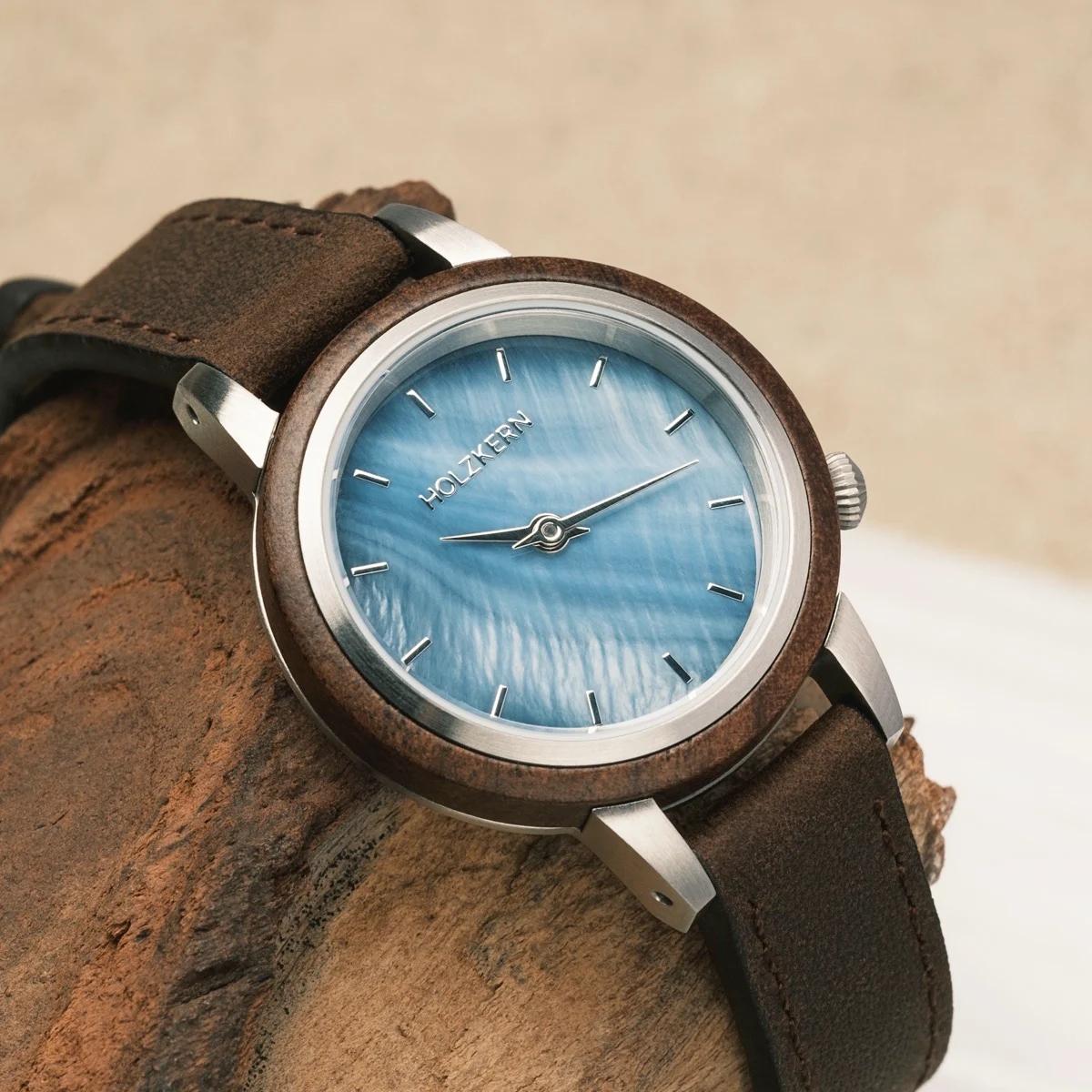 HOLZKERN Cote d´Azur Küsten Damen Holzarmbanduhr