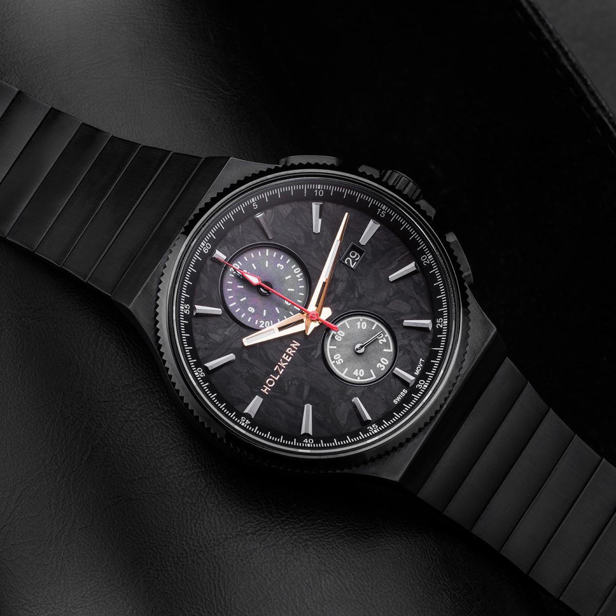 HOLZKERN | Darkmagic Herren Chronograph (Carbon / Schwarz)