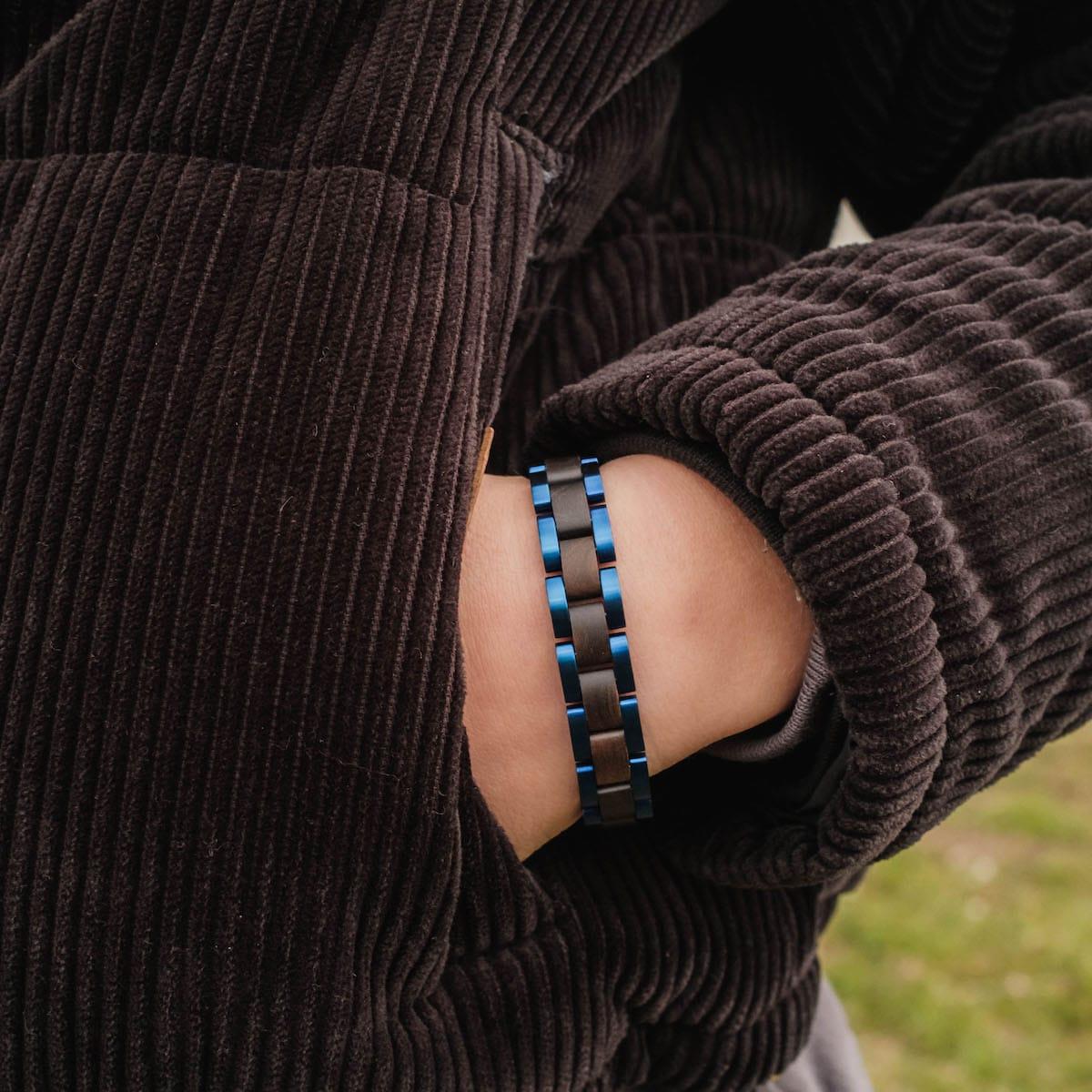 HOLZKERN | Armband Bandlet Dreiklang Ahornholz Blau