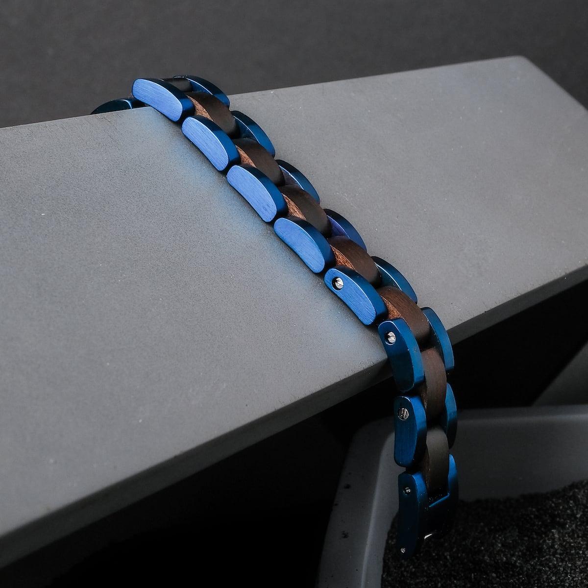 HOLZKERN | Armband Bandlet Dreiklang Ahornholz Blau
