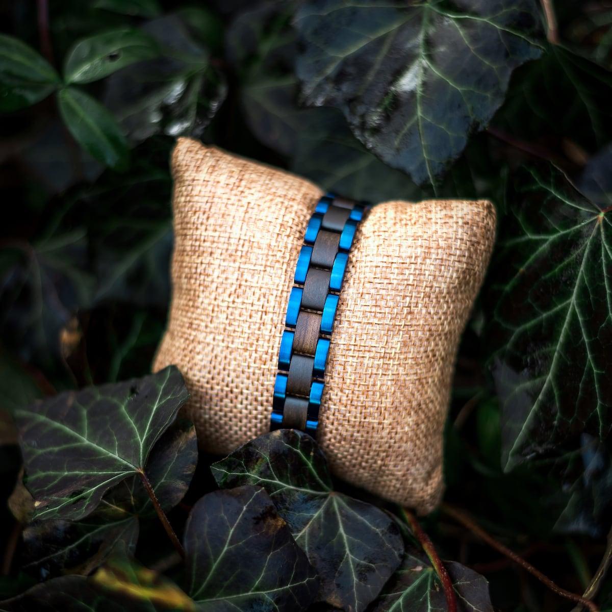 HOLZKERN | Armband Bandlet Dreiklang Ahornholz Blau