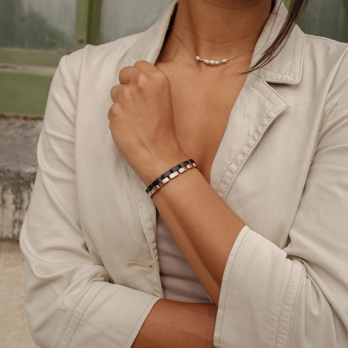 HOLZKERN | Bandlet Armband Duett Ahornholz Roséold