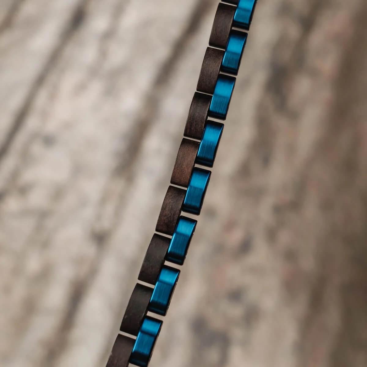 HOLZKERN Armband Duett Leadwood Blau
