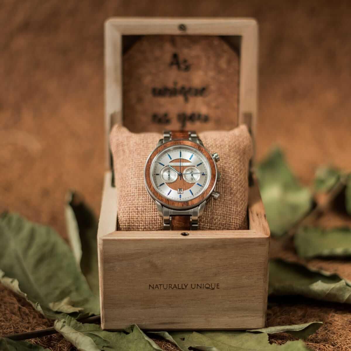 HOLZKERN Earhart Aviation Herren Holzarmbanduhr