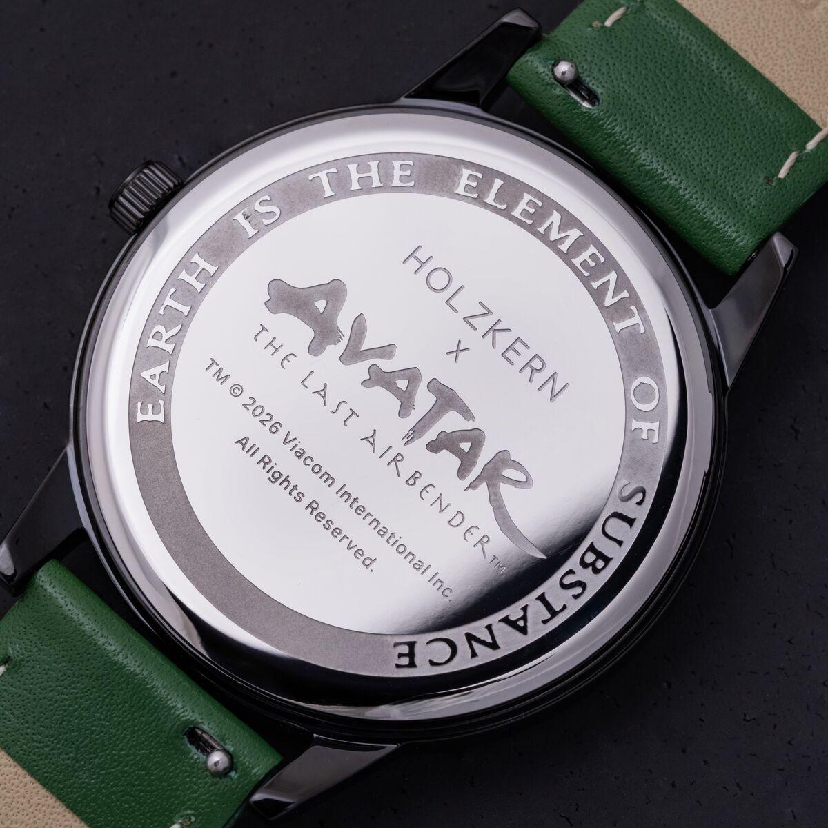 HOLZKERN | Avatar Earth Kingdom Damen Armbanduhr (Moosachat / Grün)