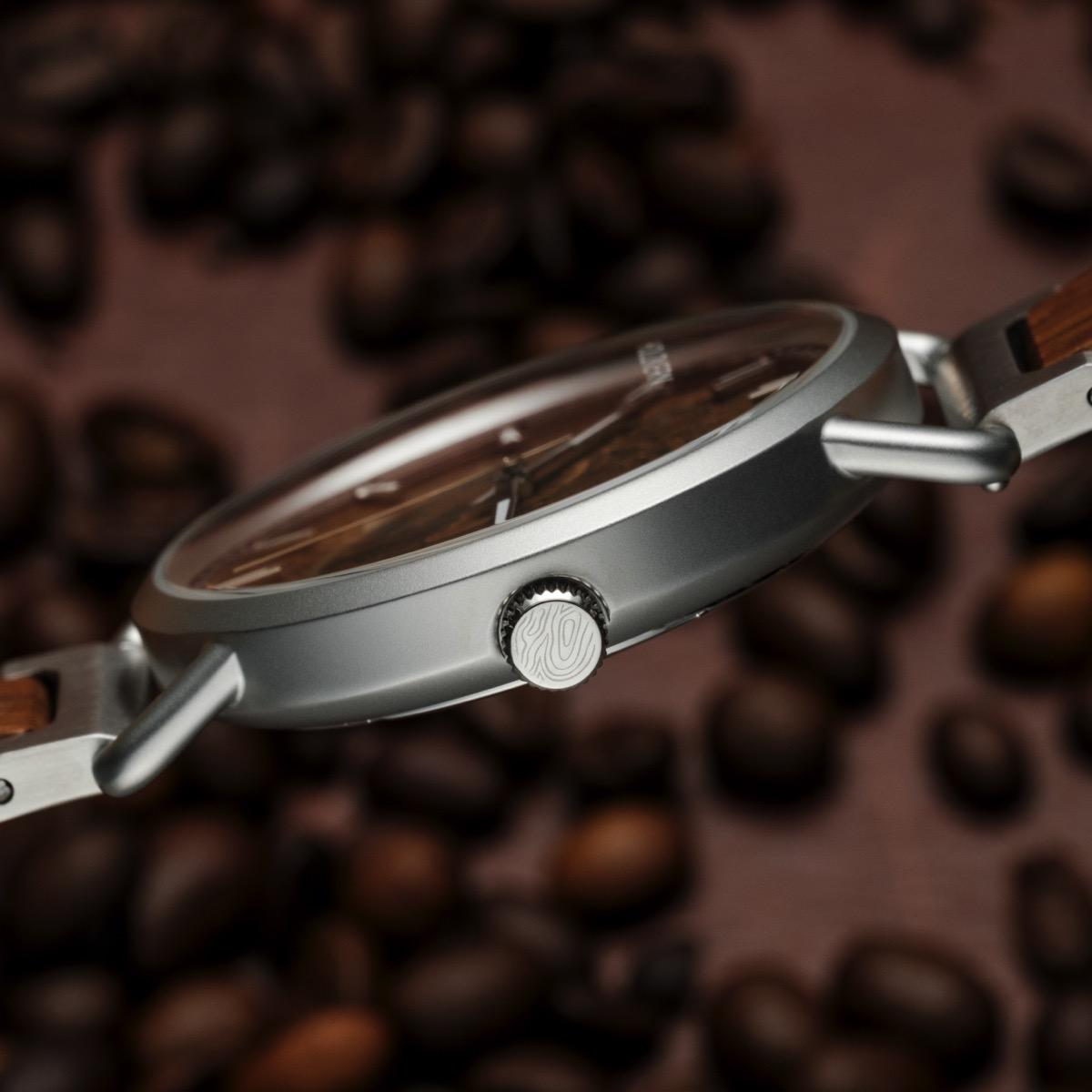 HOLZKERN | Espressino Herren Armbanduhr (Kaffee / Walnuss)