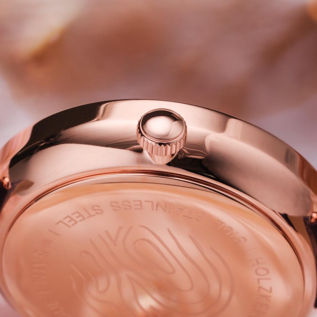 HOLZKERN | Everbloom Damen Armbanduhr (Pflaumenblüte / Roségold)