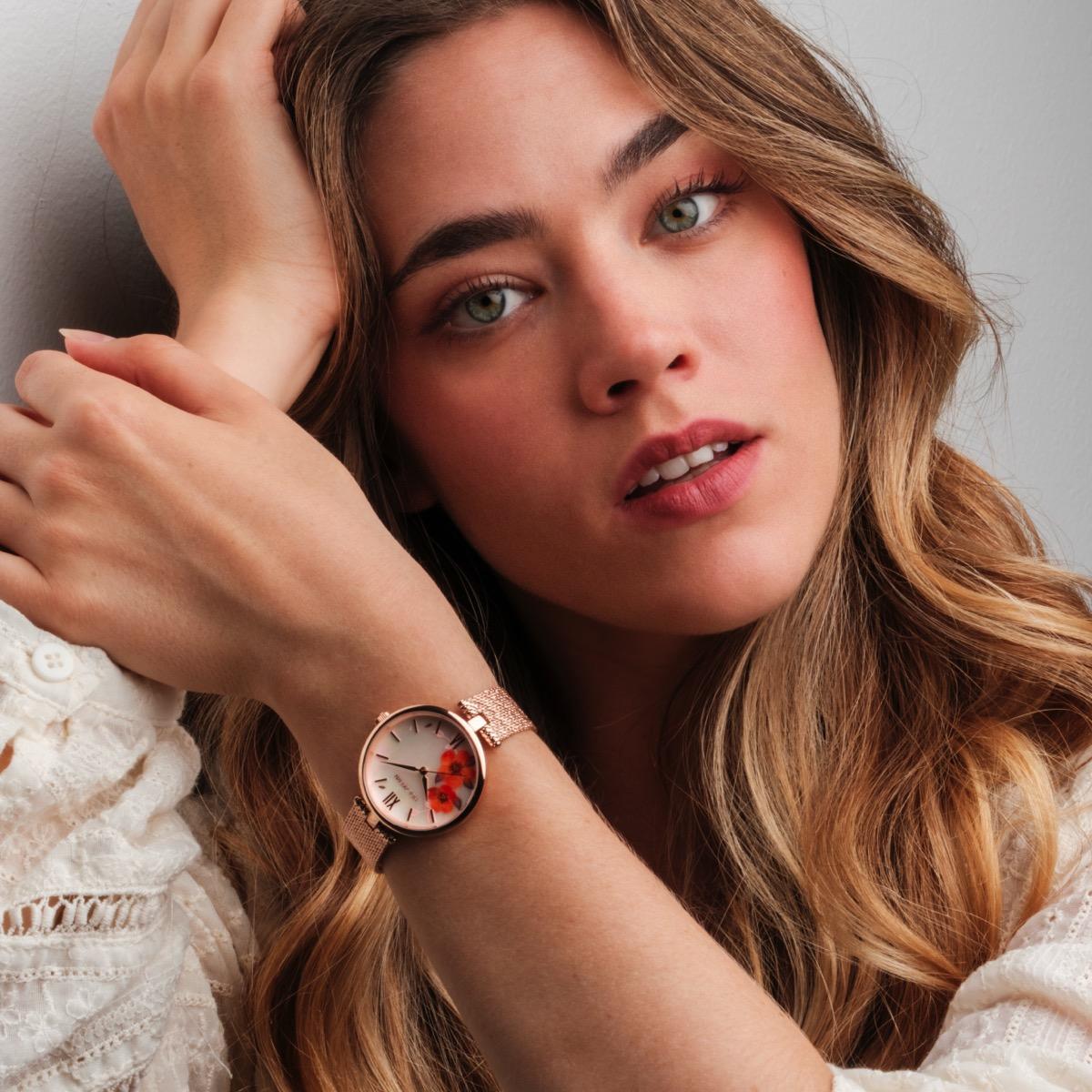 HOLZKERN | Everbloom Damen Armbanduhr (Pflaumenblüte / Roségold)