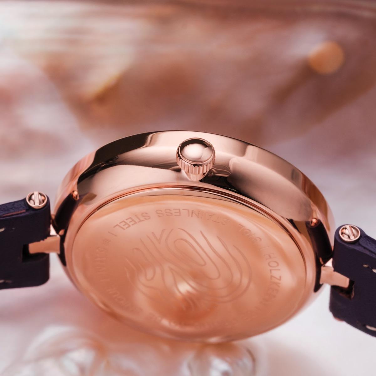 HOLZKERN | Everbloom Damen Armbanduhr (Pflaumenblüte / Violett)