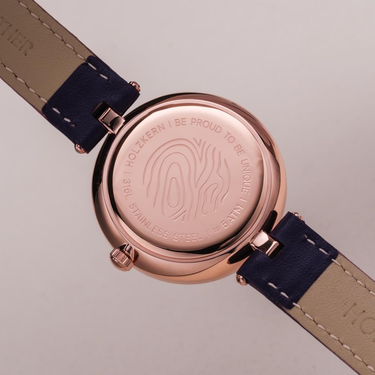 HOLZKERN | Everbloom Damen Armbanduhr (Pflaumenblüte / Violett)