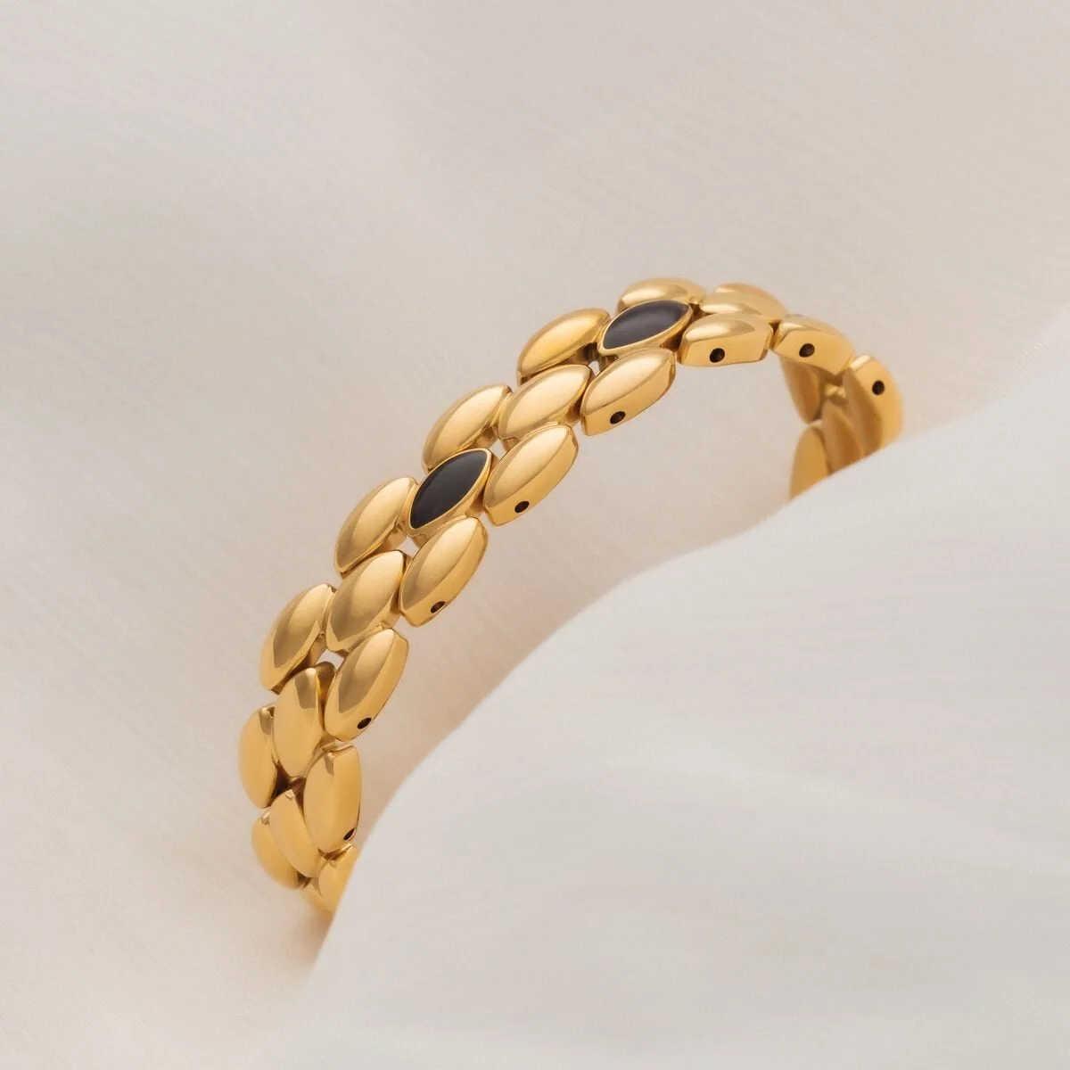 HOLZKERN | Armband Bandlett Fairylights (Ahorn / Gold)