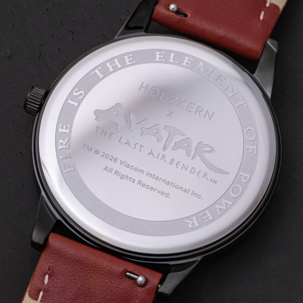 HOLZKERN | Avatar Fire Nation Damen Armbanduhr (Padoukholz/ Rot)