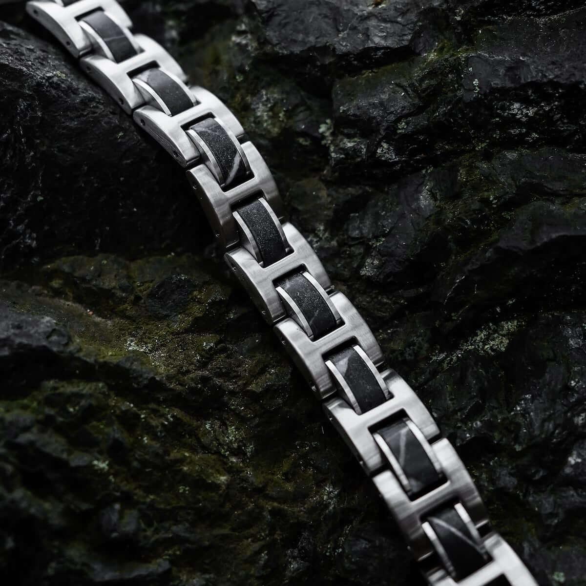 HOLZKERN Armband Fortissimo Marmor Schwarz