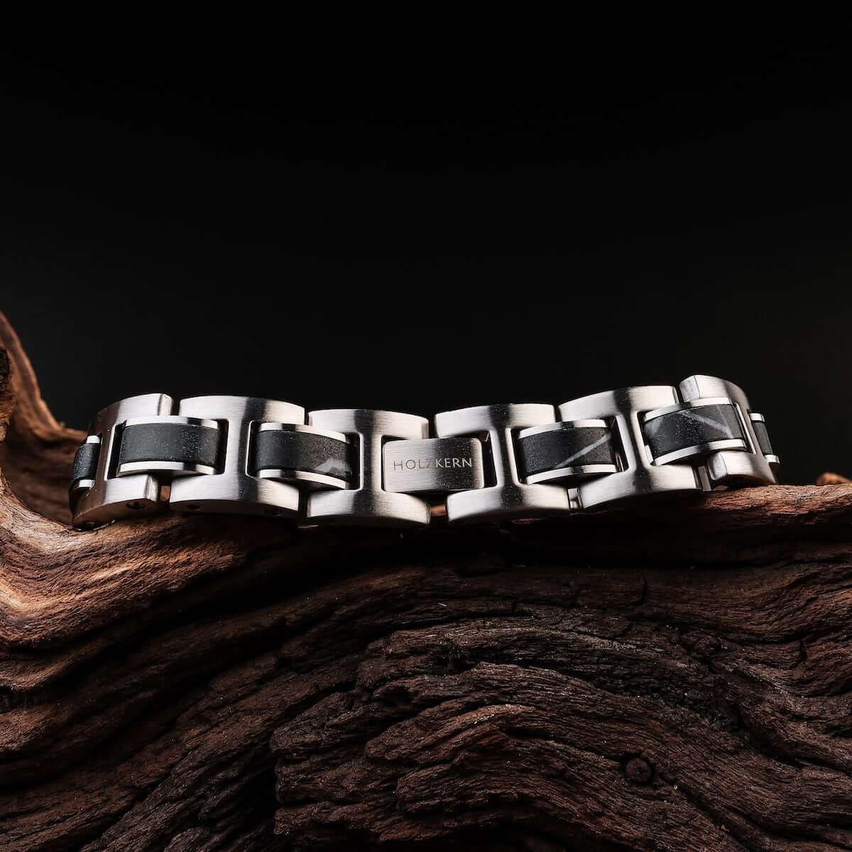 HOLZKERN Armband Fortissimo Marmor Schwarz
