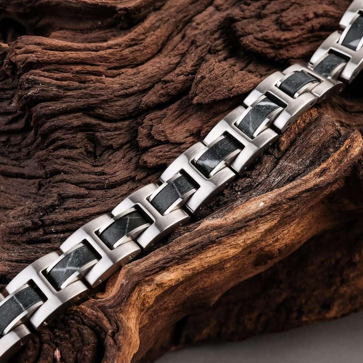 HOLZKERN Armband Fortissimo Marmor Schwarz