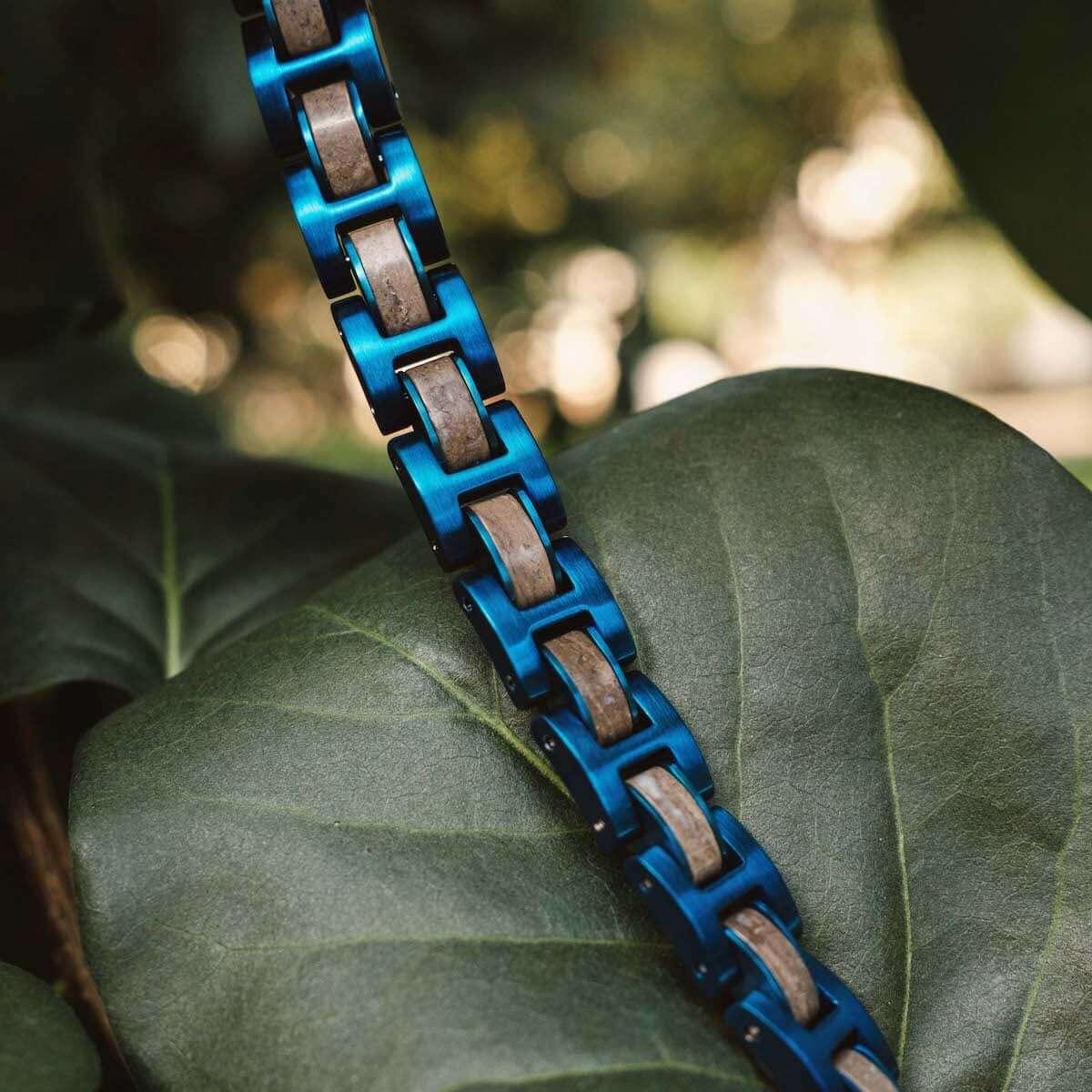 HOLZKERN Armband Bandlett Fortissimo Marmor Blau