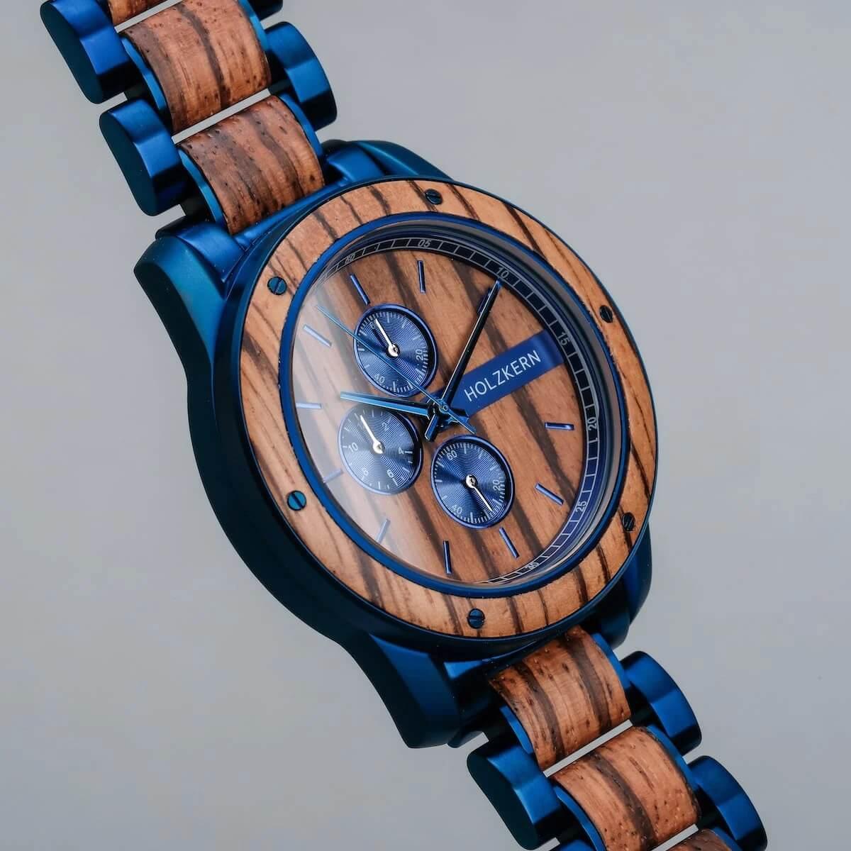 HOLZKERN | Gareth Camelot Herren Chronograph (Zebrano / Zebrano)