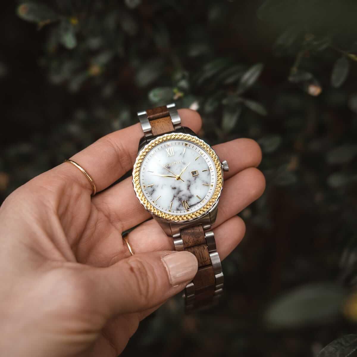 HOLZKERN | Heather Hanami Damen Holzarmbanduhr