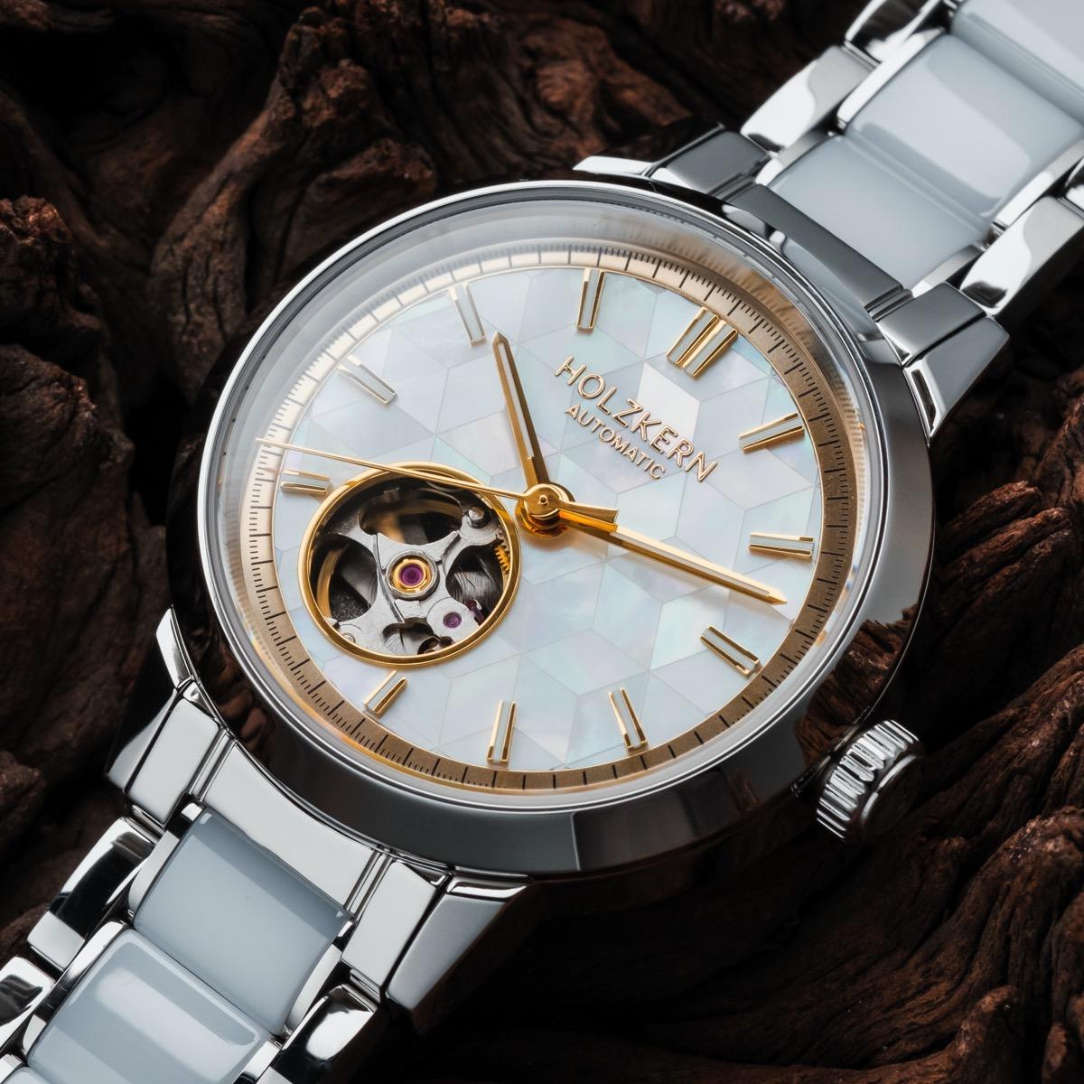 HOLZKERN | Cristals Kaleidoscopic Damen Automatikarmbanduhr