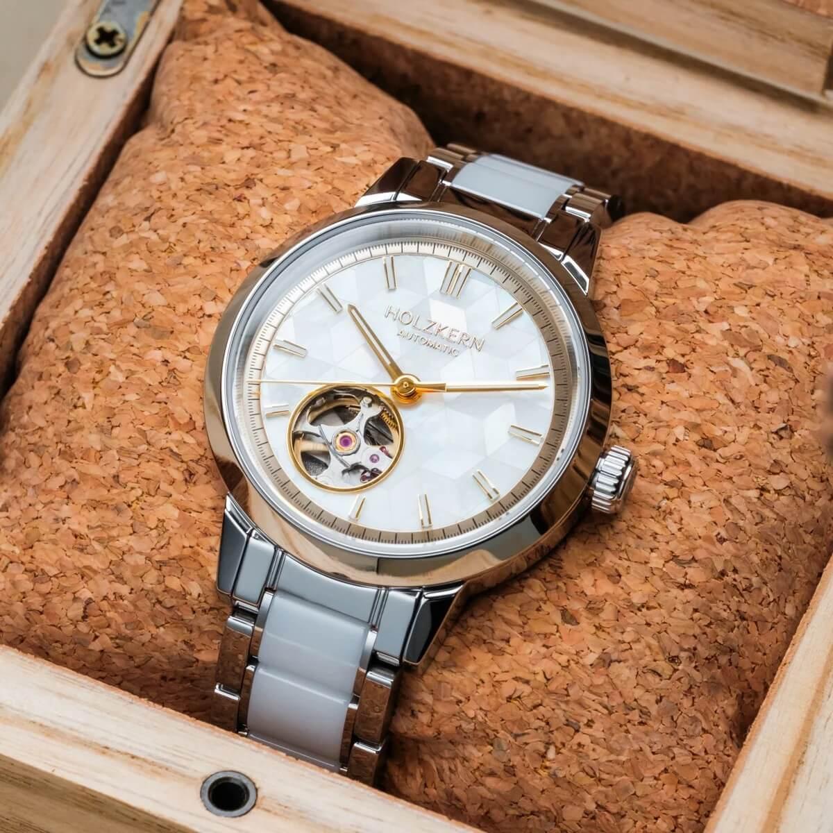 HOLZKERN | Cristals Kaleidoscopic Damen Automatikarmbanduhr