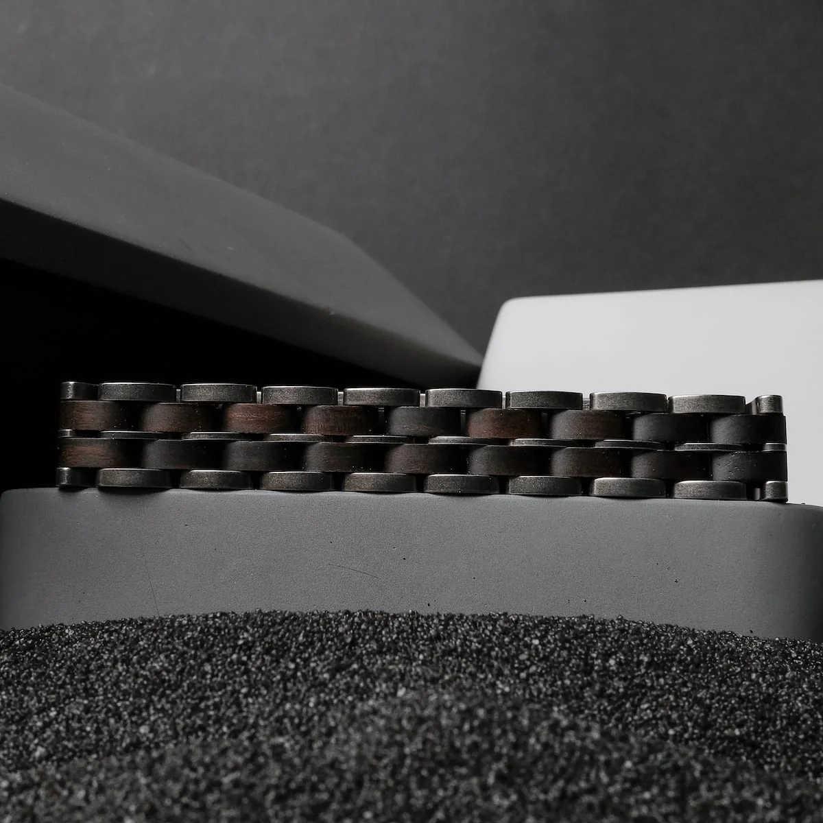 HOLZKERN | Bandlet Armband Kanon Ahornholz Antiksilber