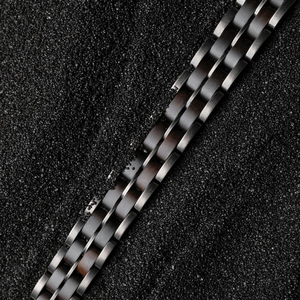 HOLZKERN | Bandlet Armband Kanon Ahornholz Antiksilber