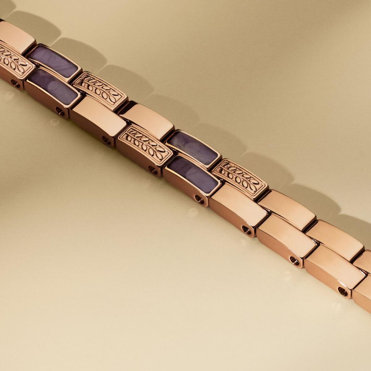 HOLZKERN | Armband Bandlett Kensington (Amethyst / Roségold)