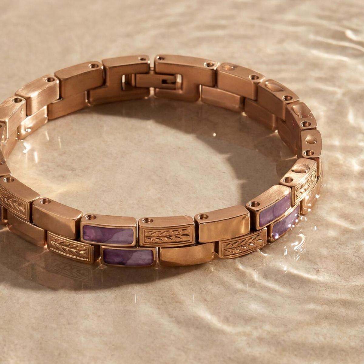 HOLZKERN | Armband Bandlett Kensington (Amethyst / Roségold)