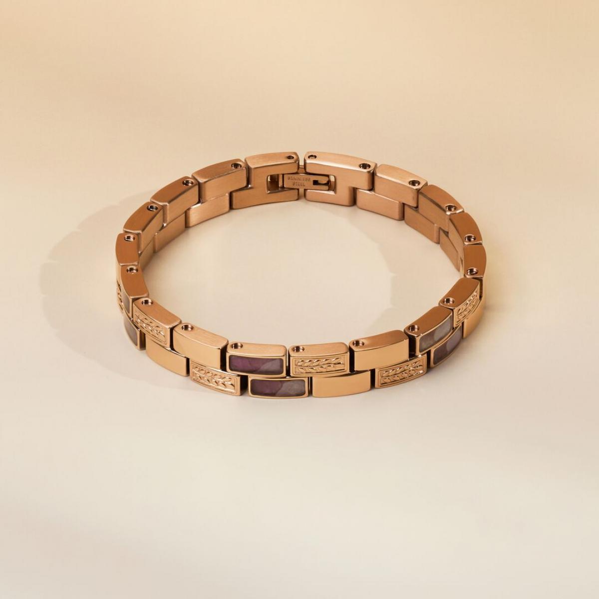 HOLZKERN | Armband Bandlett Kensington (Amethyst / Roségold)