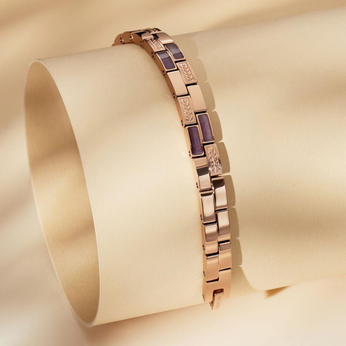HOLZKERN | Armband Bandlett Kensington (Amethyst / Roségold)