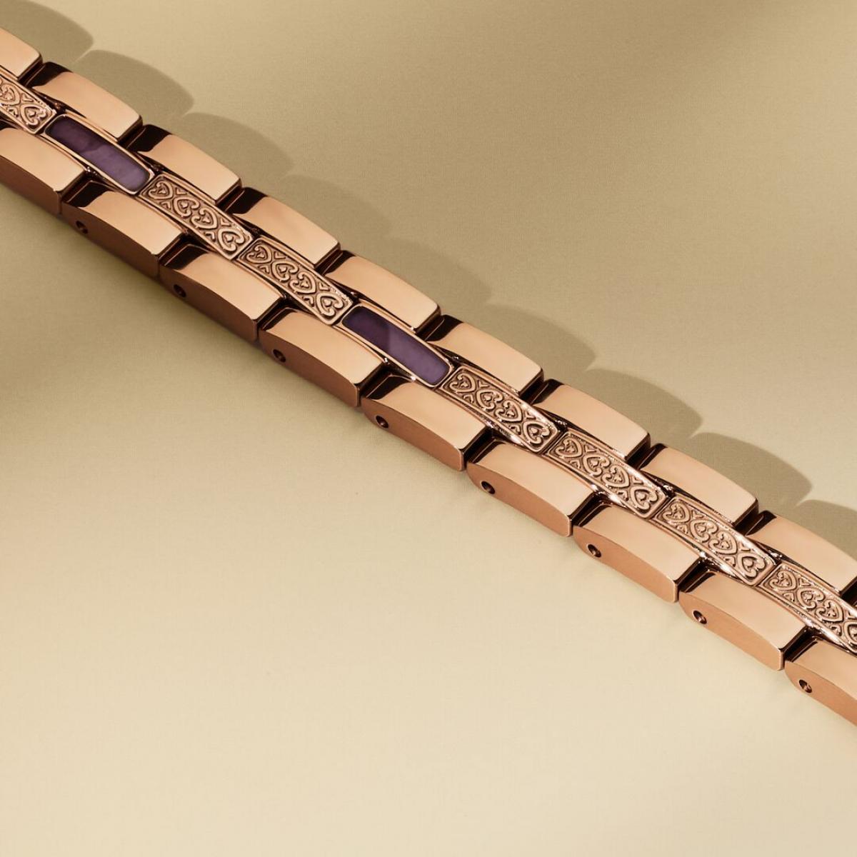 HOLZKERN | Armband Bandlett Kensington (Amethyst / Roségold)