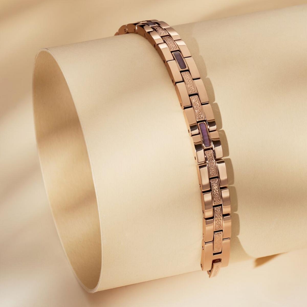 HOLZKERN | Armband Bandlett Kensington (Amethyst / Roségold)