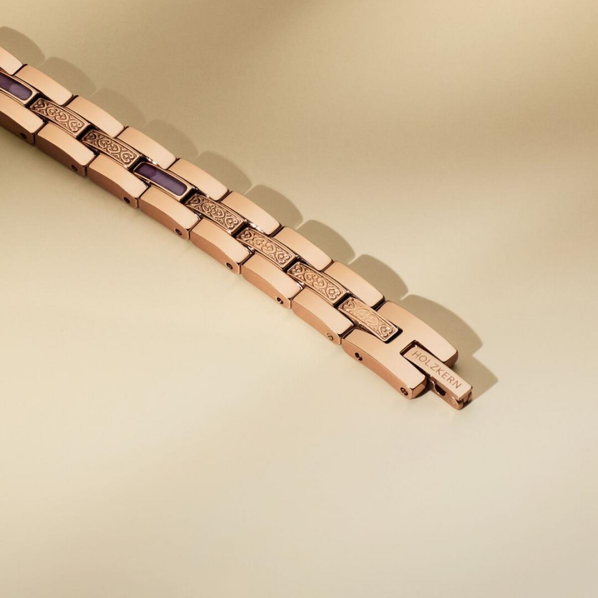 HOLZKERN | Armband Bandlett Kensington (Amethyst / Roségold)