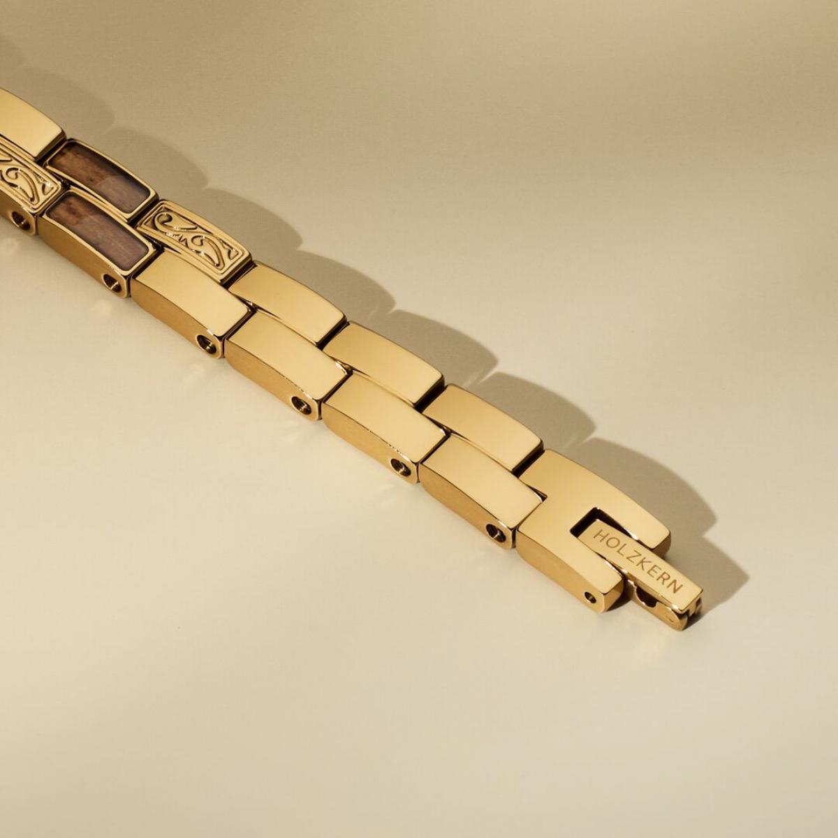 HOLZKERN | Armband Bandlett Kensington (Zebranoholz / Gold)