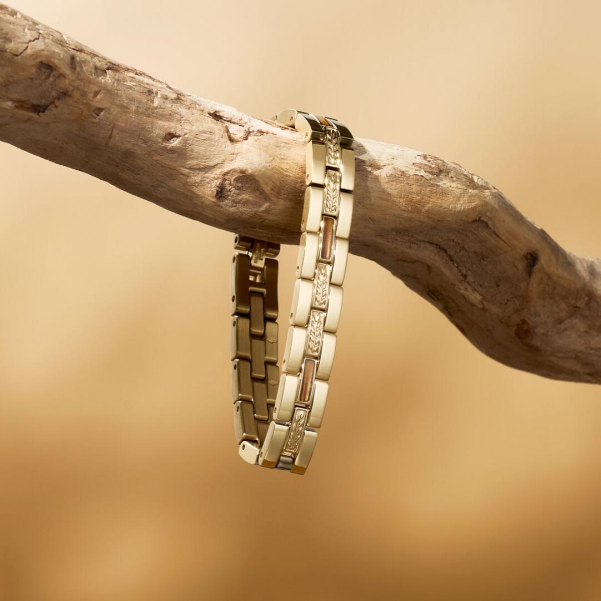 HOLZKERN | Armband Bandlett Kensington (Zebranoholz / Gold)