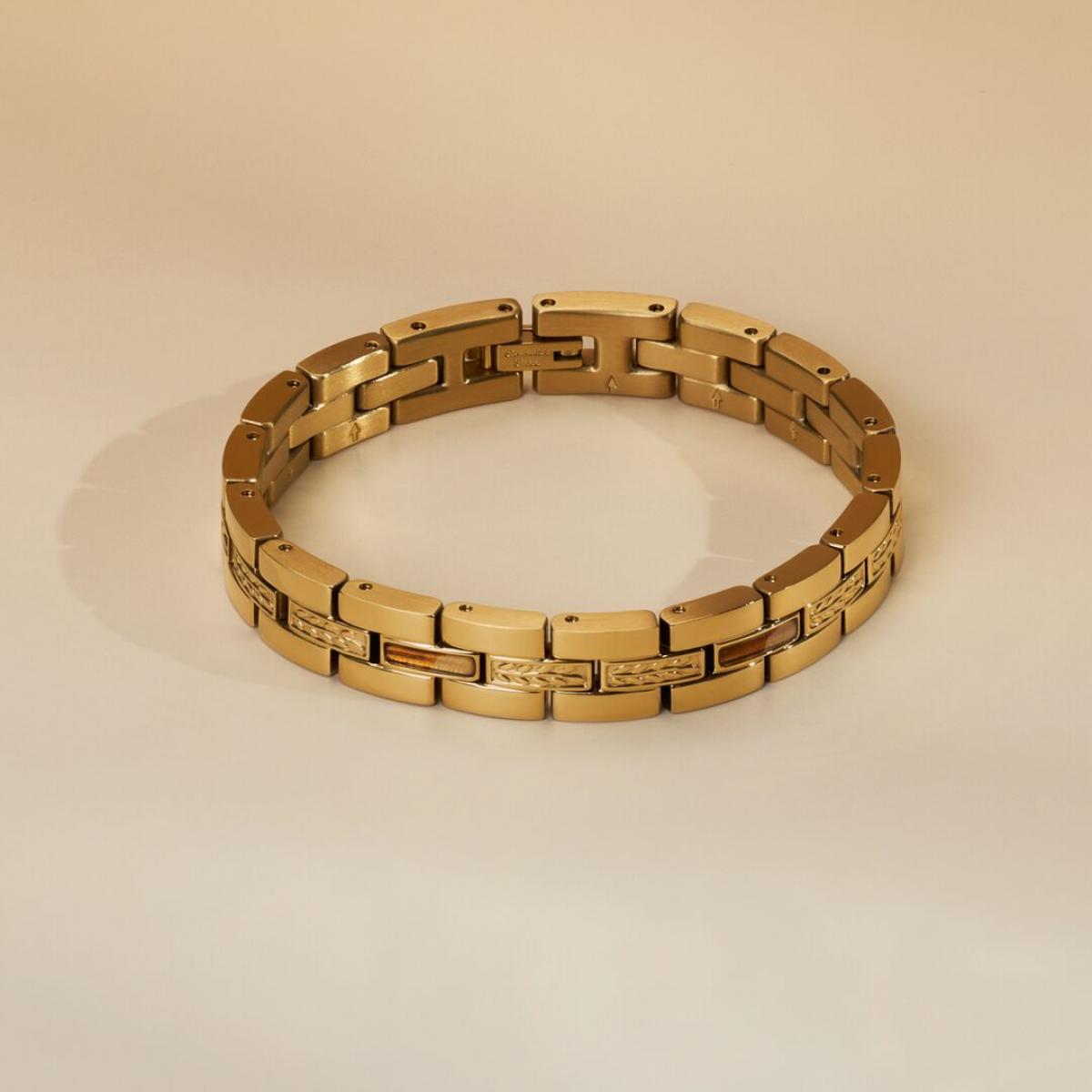 HOLZKERN | Armband Bandlett Kensington (Zebranoholz / Gold)