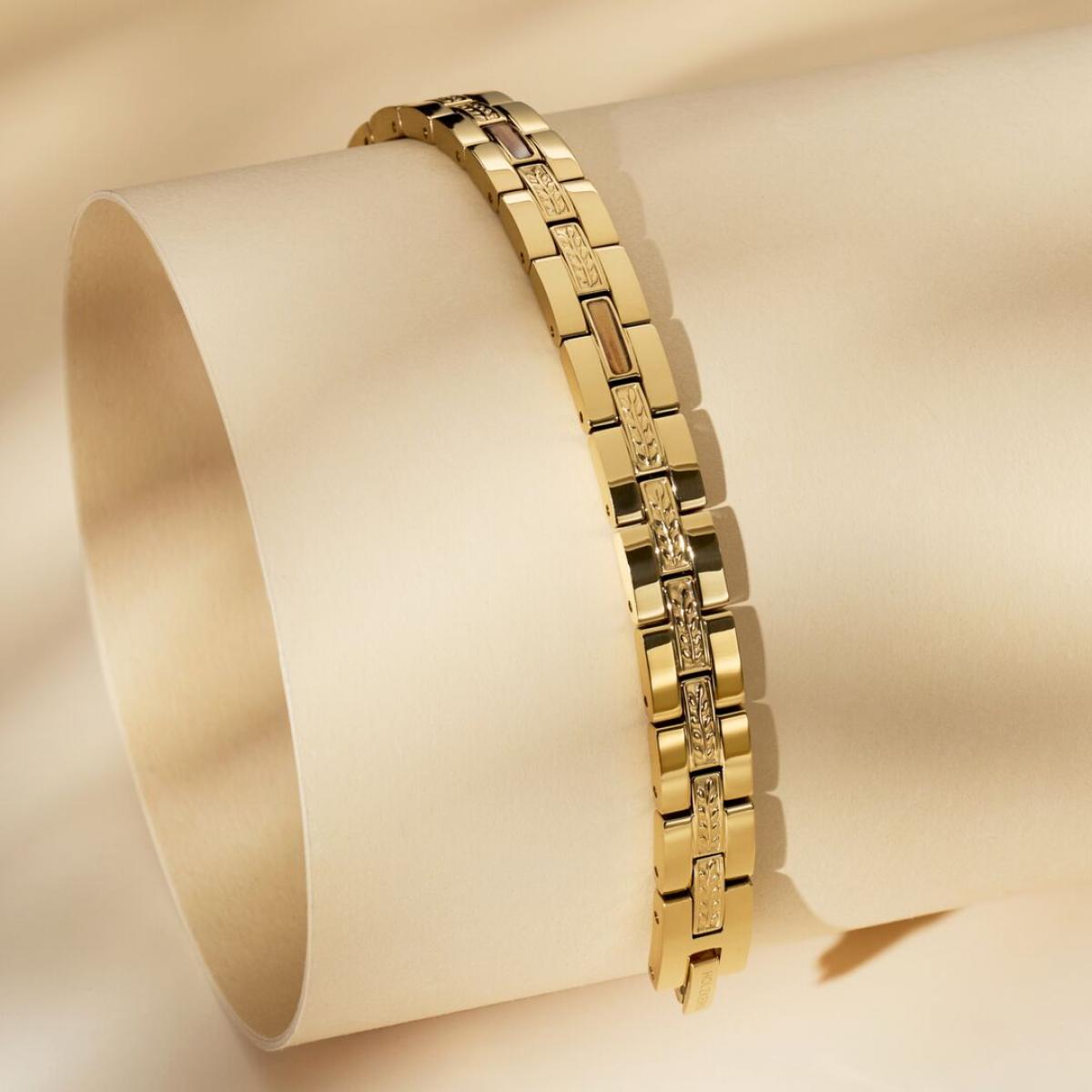 HOLZKERN | Armband Bandlett Kensington (Zebranoholz / Gold)